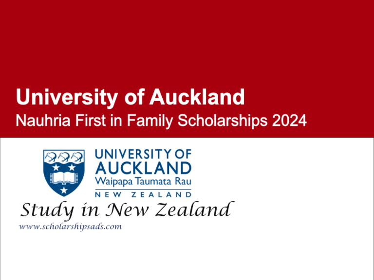 University of Auckland Nauhria First in Family Scholarships 2024 in New Zealand